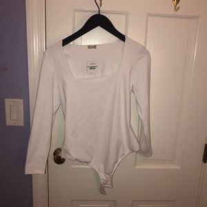 NWT white square neck bodysuit